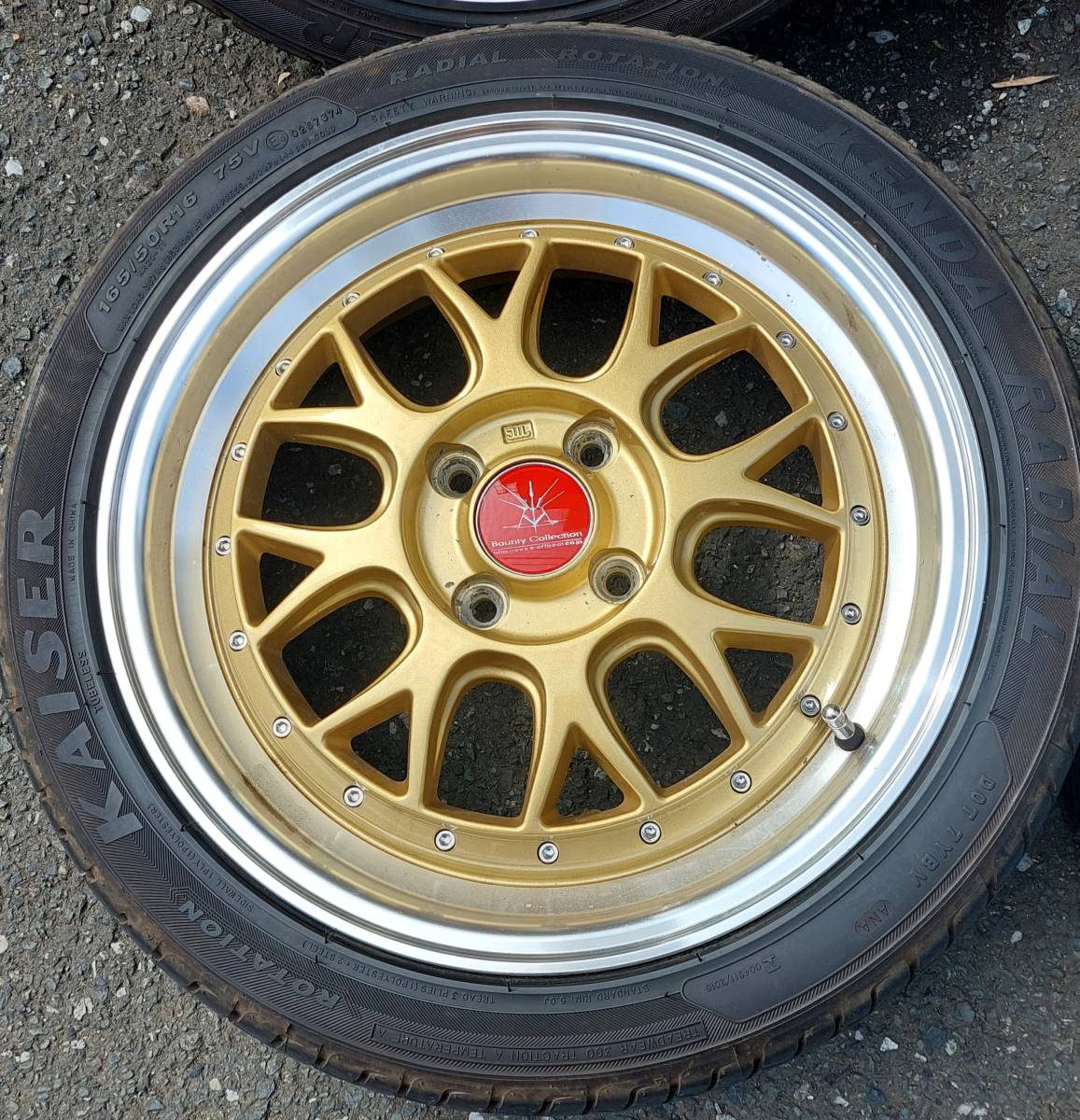 ガリ傷なし美品16インチ【タイヤ付き】165/50R16 ホイール4本セット  