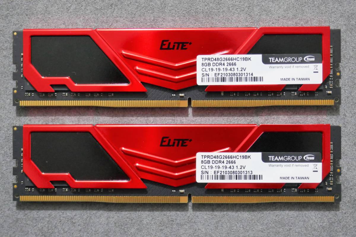 □DDR4 16GBセット□Team DDR4-2666 8GB 2本 送料全国210円から 【公式