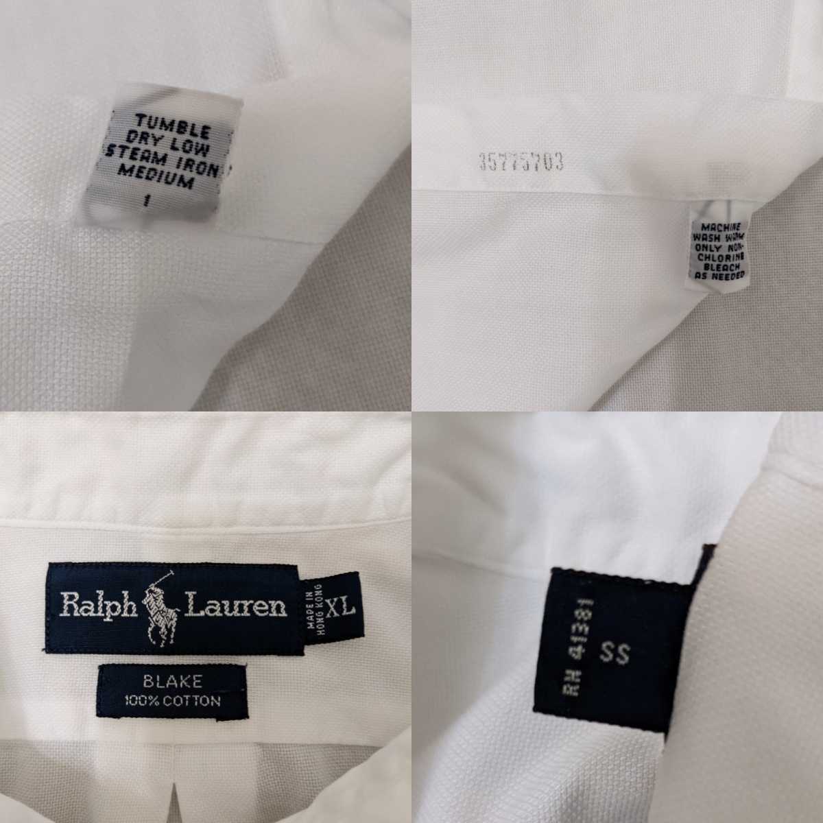 90s Ralph Lauren ボタンダウンシャツ XL BLAKE 裾ポニー Big Shirt 激 