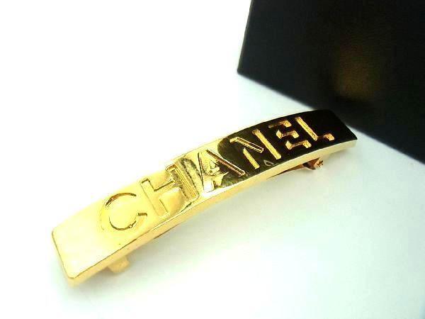 1円 □美品□ CHANEL シャネル ロゴ バレッタ 髪留め 髪飾り ヘア
