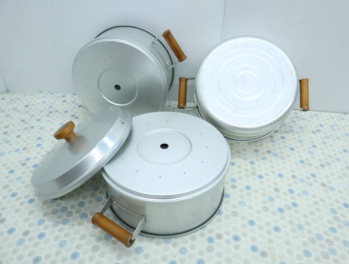 ▽業務用 厨房 アルミ製｜アルミ 3段 蒸し器｜HNH 30cm｜蒸し鍋 せいろ