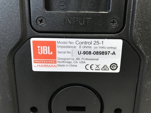 Control JBL 25-1 ペア 公式通販 スピーカー PROFESSIONAL 0 スピーカーペア 25-1-WH 天井取付金具付 動作品JBL ② CONTROL 設備用スピーカー フルレンジ