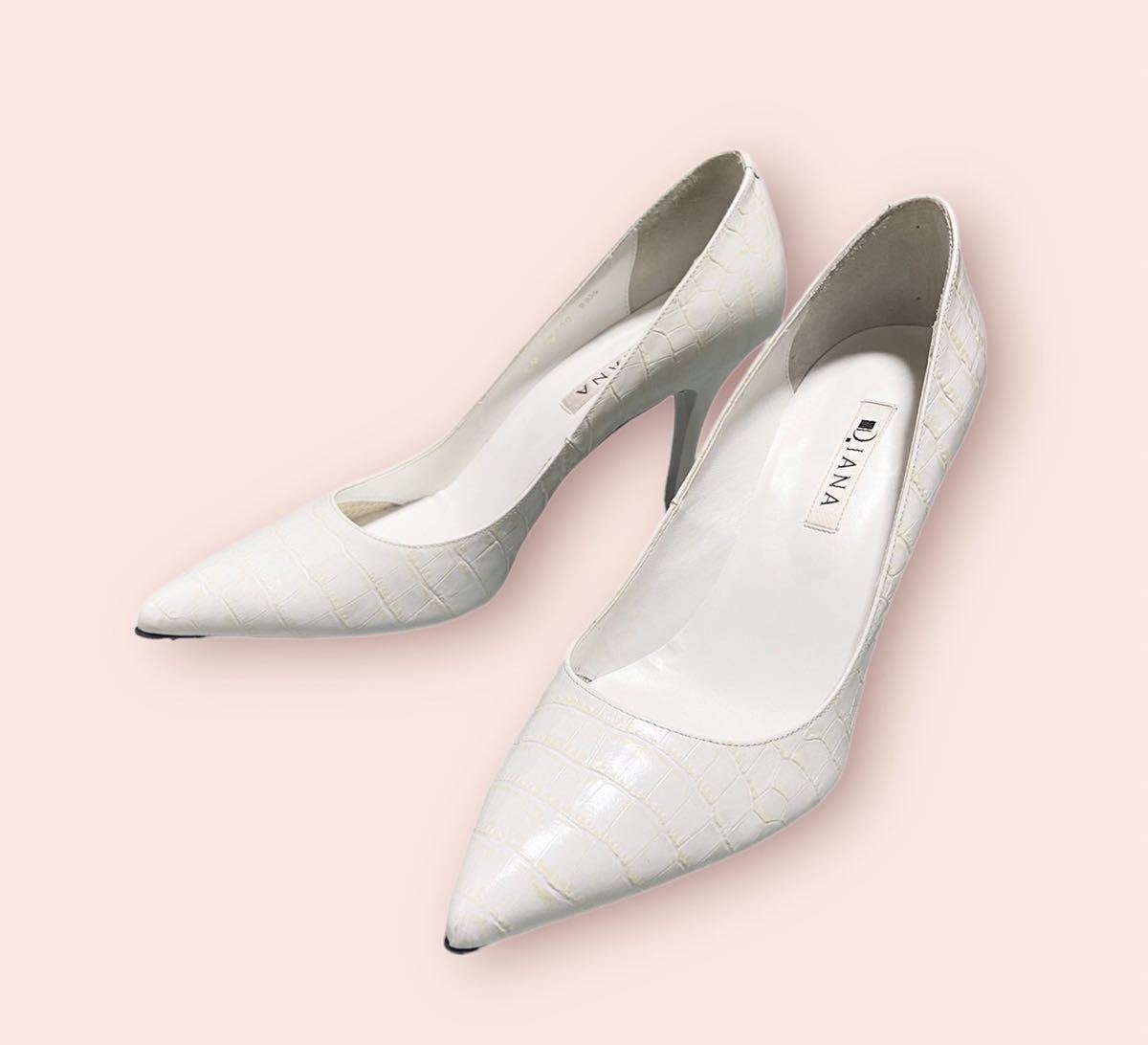 【新品，送料無料】 DIANA ダイアナ クロコ ヒールパンプス 23.5サイズ 日本製(23.5cm)｜売買されたオークション情報、yahooの商品情報をアーカイブ公開 - オークファン 靴