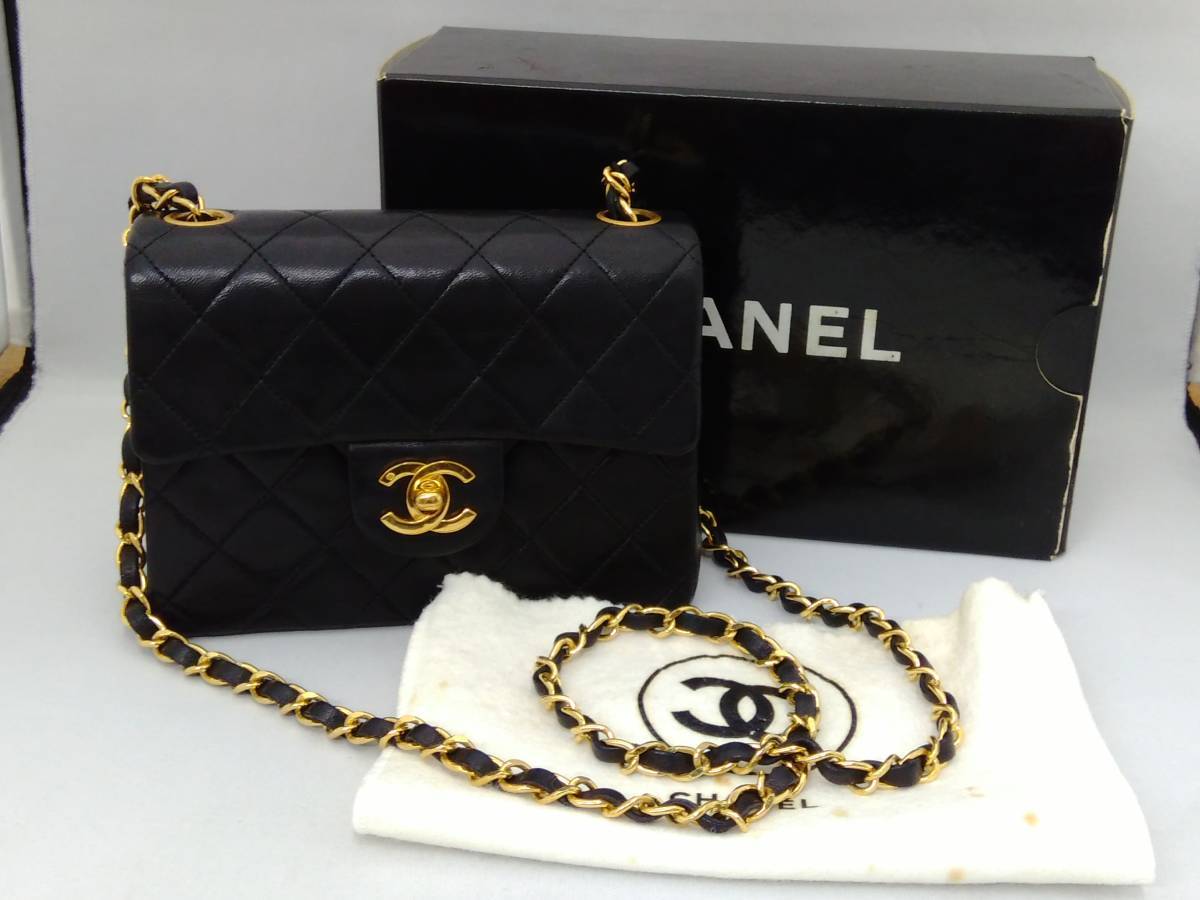 CHANEL シャネル マトラッセ キルティング トート ショルダー ハンド バッグ チェーン ブラック ラムスキン 店舗受取可