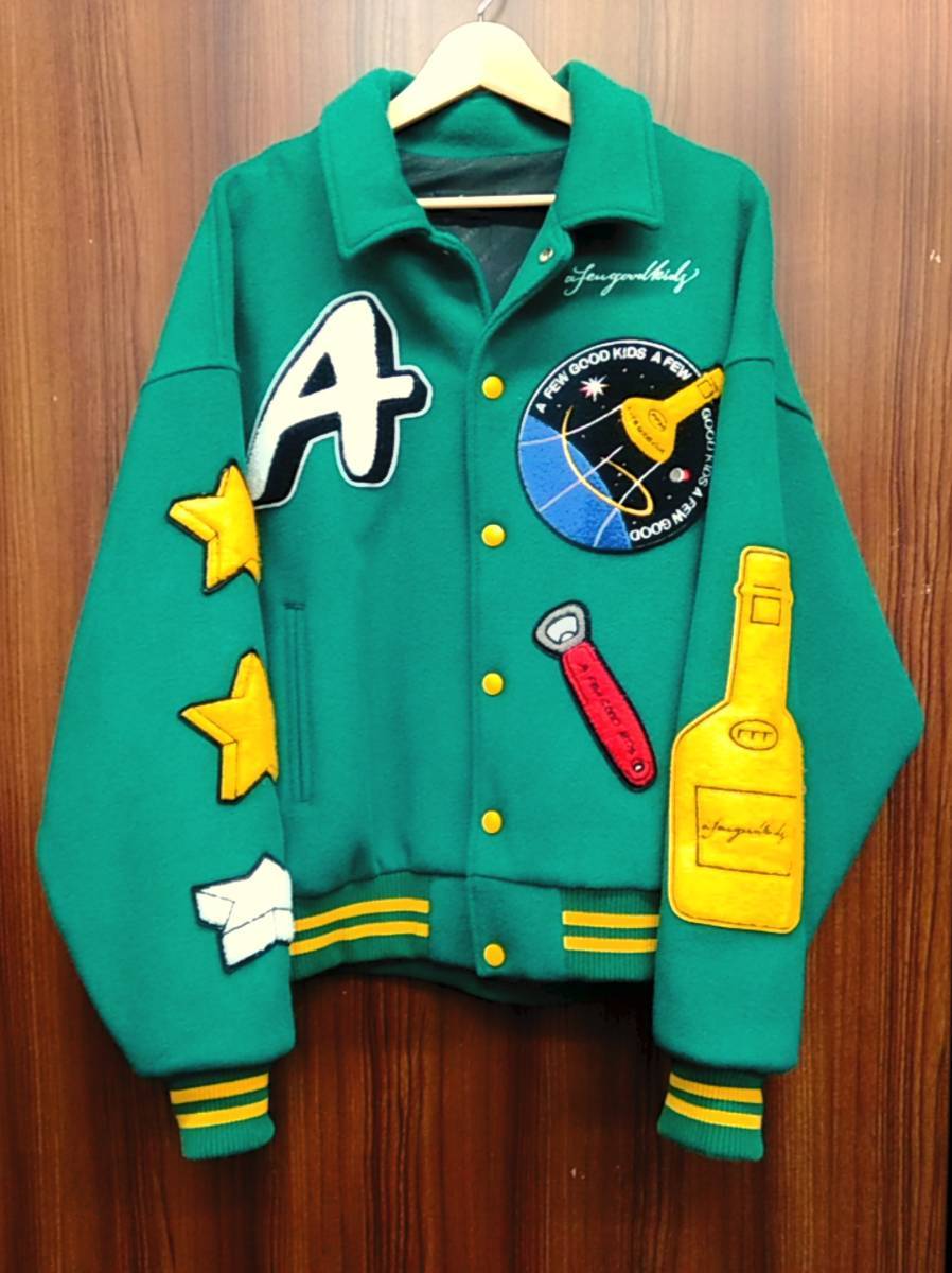 【お値下げしました】 a few Good kids / アフューグッドキッズ AFGK21s-20-1 スタジャン ブルゾン サイズXL グリーン 
