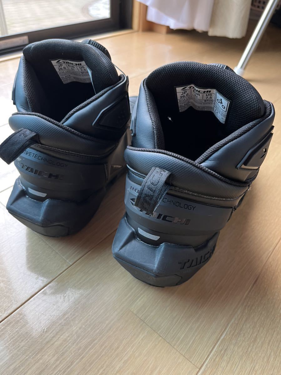 即発送 TAICHI バイクシューズ 26cm TAICHI バイクシューズ ブラック TAICHI バイク用シューズ ブラック