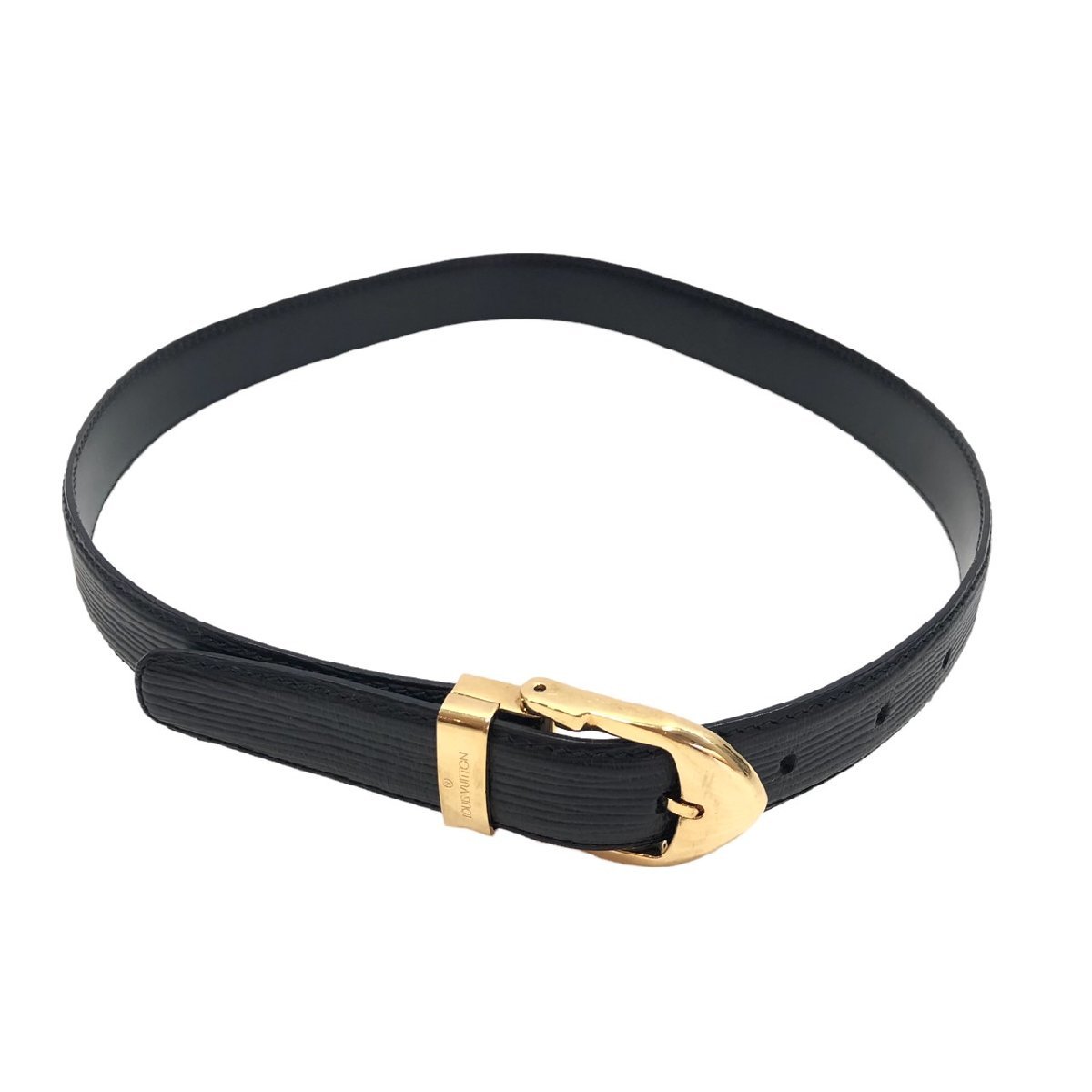 LOUIS VUITTON ルイヴィトン ベルト エピ 85/34 ゴールドカラー金具 黒