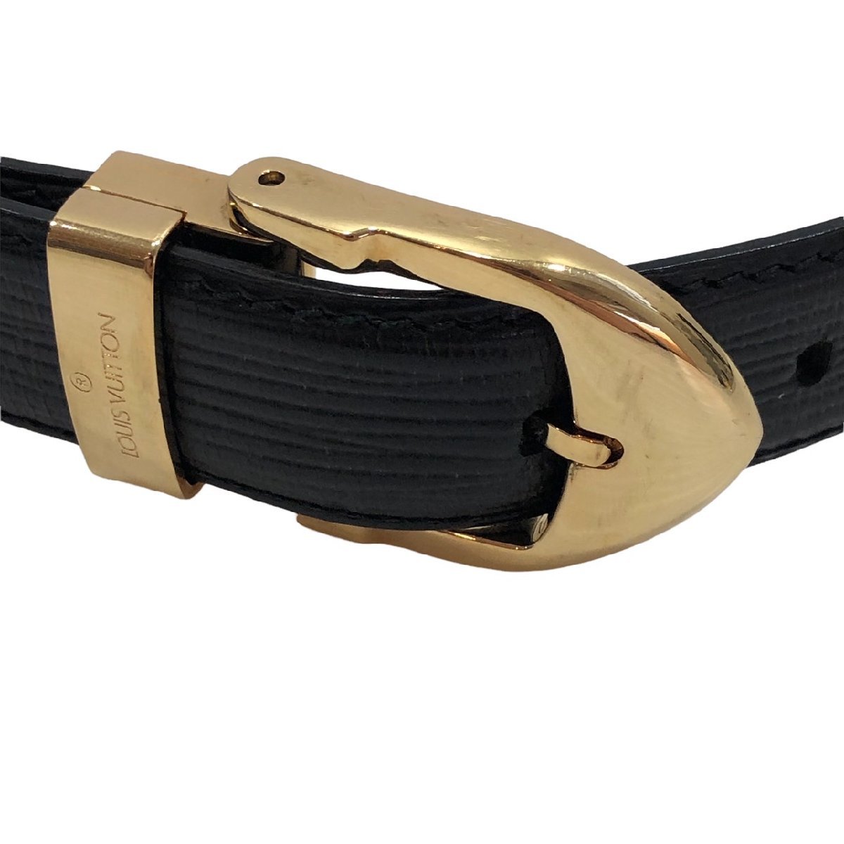 LOUIS VUITTON ルイヴィトン ベルト エピ 85/34 ゴールドカラー金具 黒