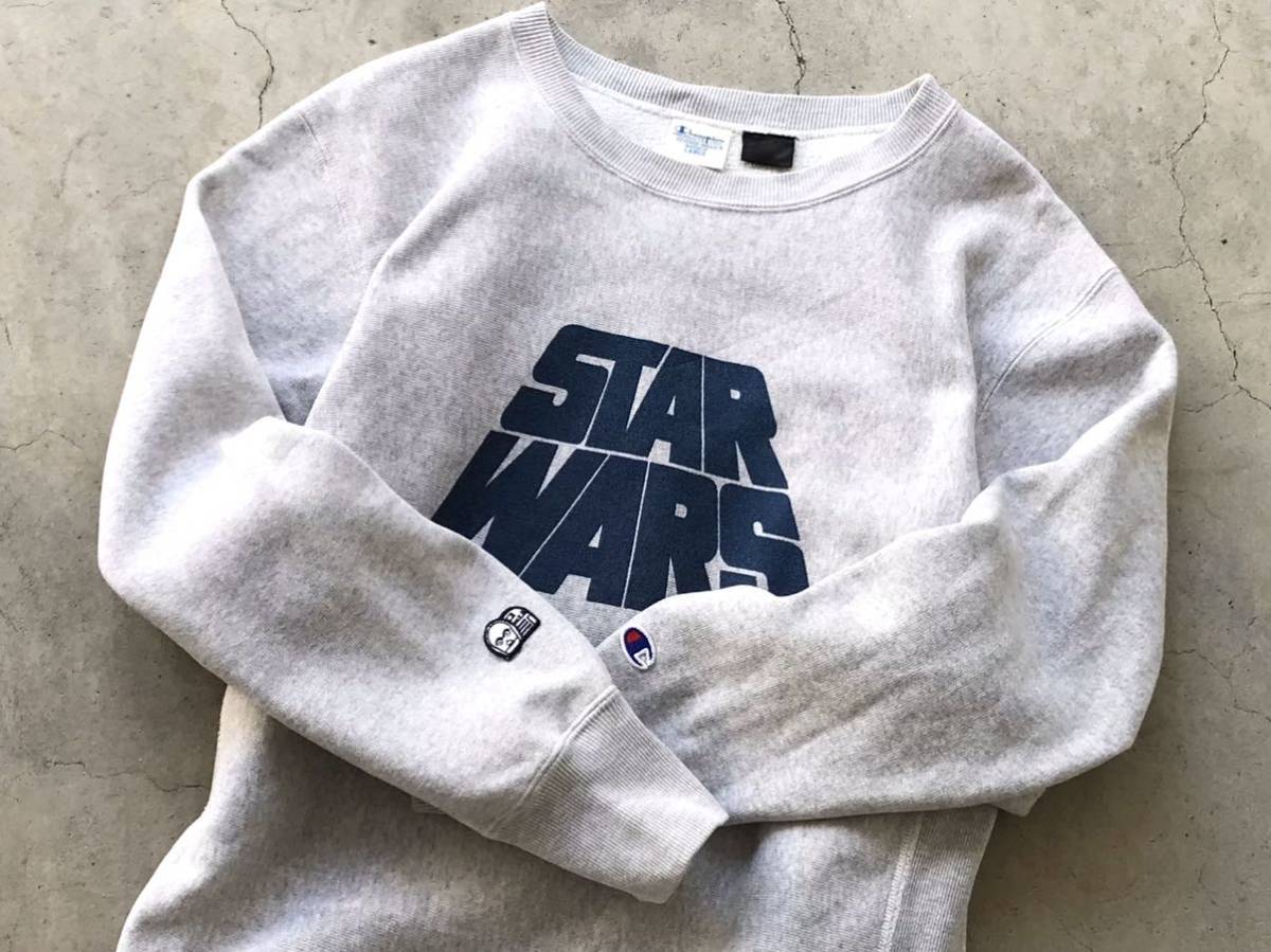 BEAMS別注 Champion×STAR WARS 染み込みプリント リバースウィーブ 