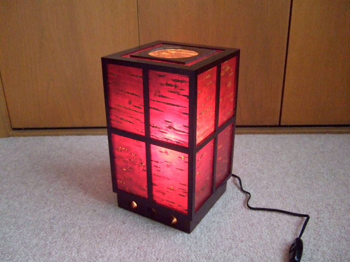 限定セール，お得 桜皮細工 樺細工 くさ忠 電気スタンド あんどん 桜のあかり / インテリアライト 間接照明 テーブルスタンド(あんどん)｜売買されたオークション情報、yahooの商品情報をアーカイブ公開 - オ あんどん
