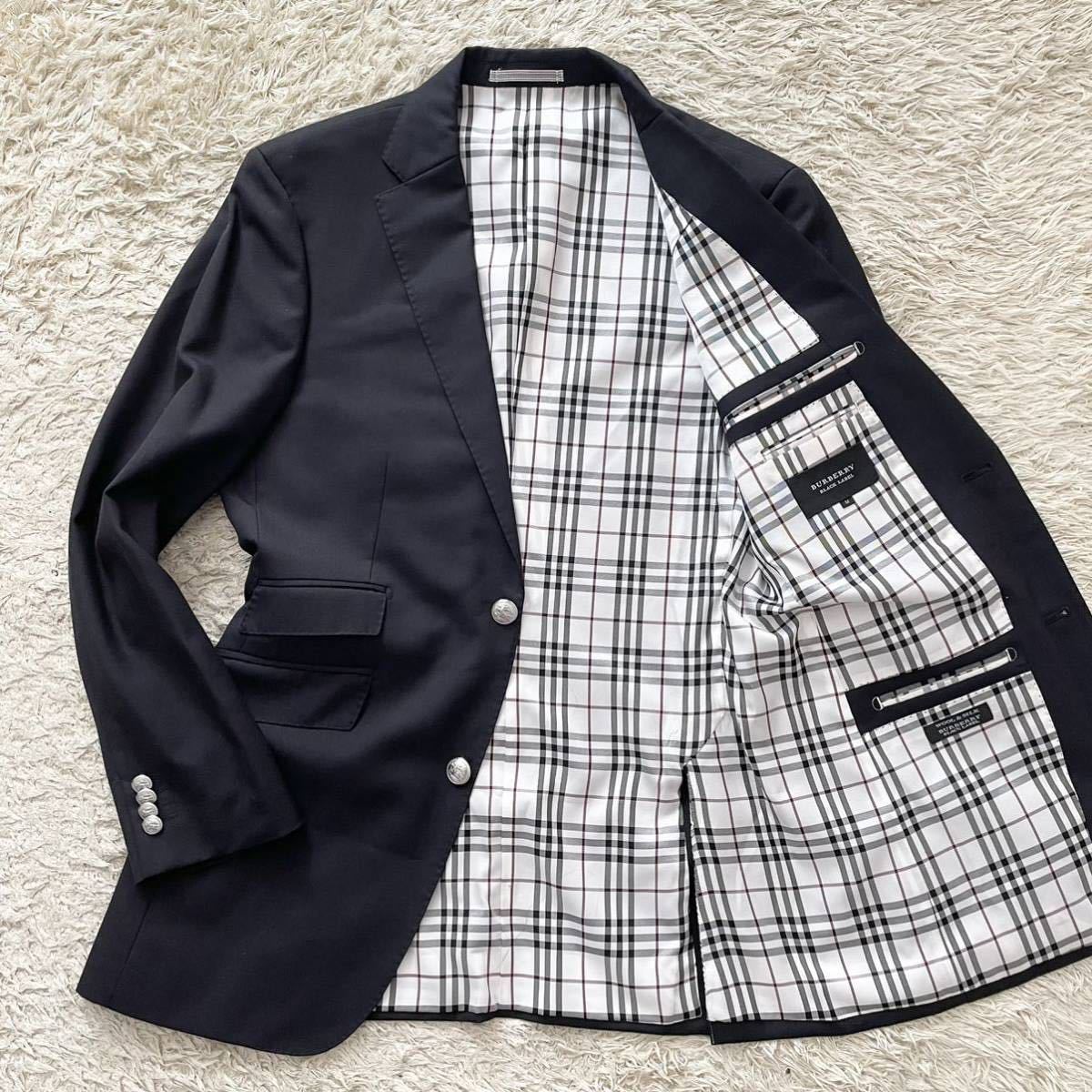  ほぼ バーバリーブラックレーベル BURBERRY BLACK LABEL テーラードジャケット ブレザー 銀ボタン ノバチェック ネイビー M(ジャケット、上着)｜売買されたオークション情報、yahooの商品情報をア 男性用