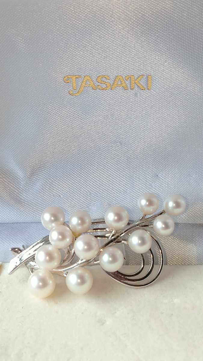 TASAKI 田崎真珠 アコヤパール13粒ブローチ silver本真珠 アコヤ真珠 