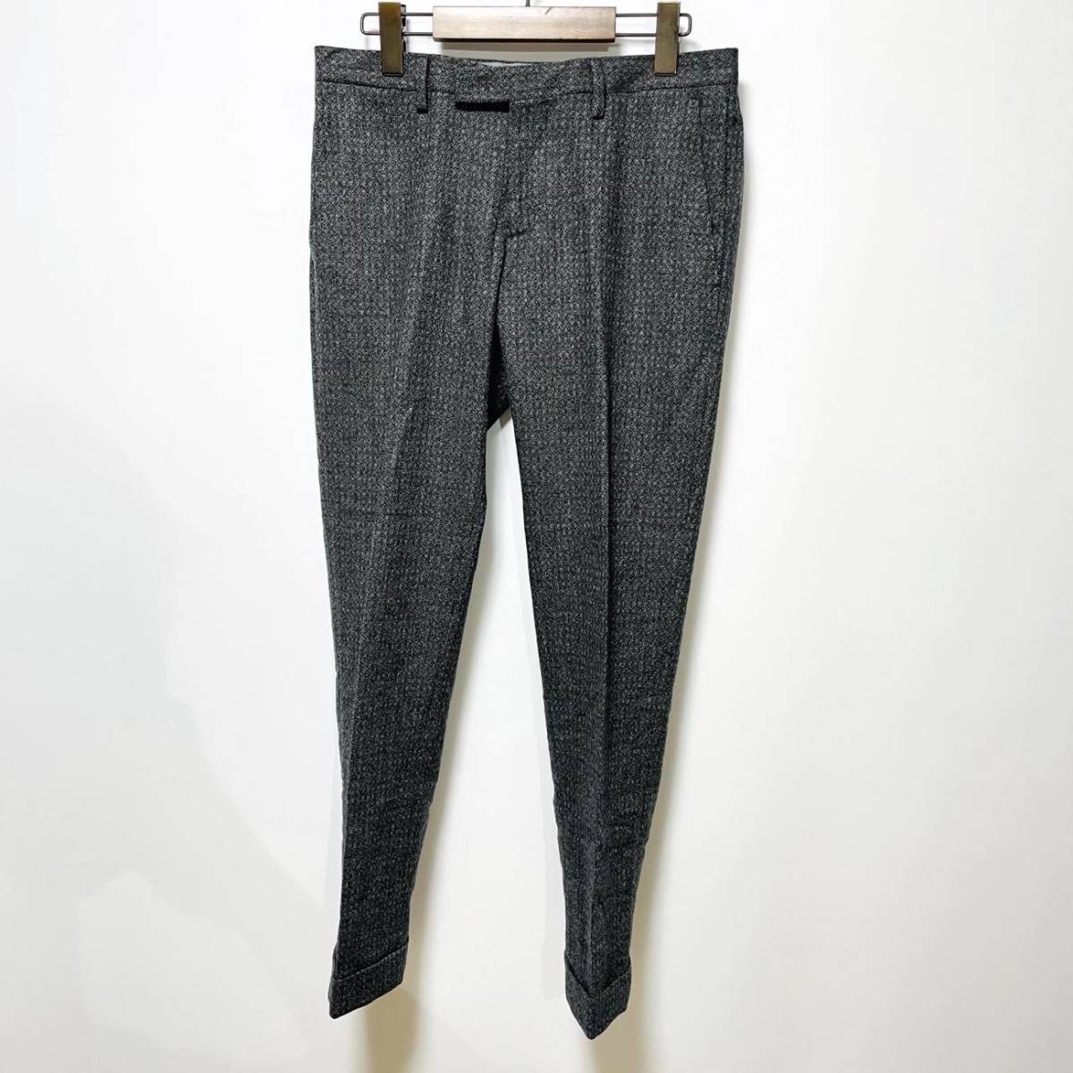 美品 GERMANO ジェルマーノ ウールジャガード スリムスラックスパンツ