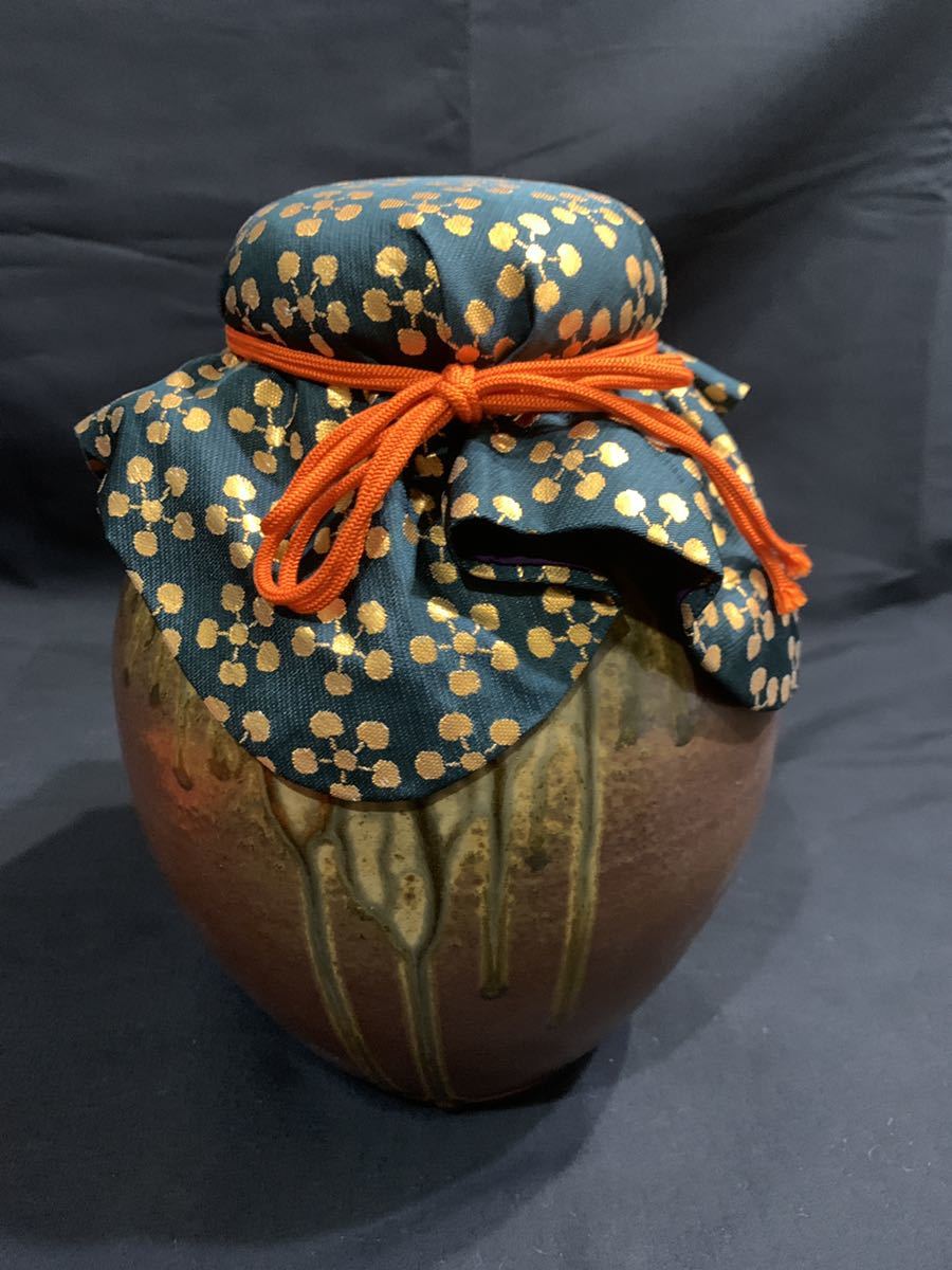 茶器⁄茶道具 丹波焼き(立杭焼き 飾茶壺（飾壺） 茶道具 口覆仕服(小 陶