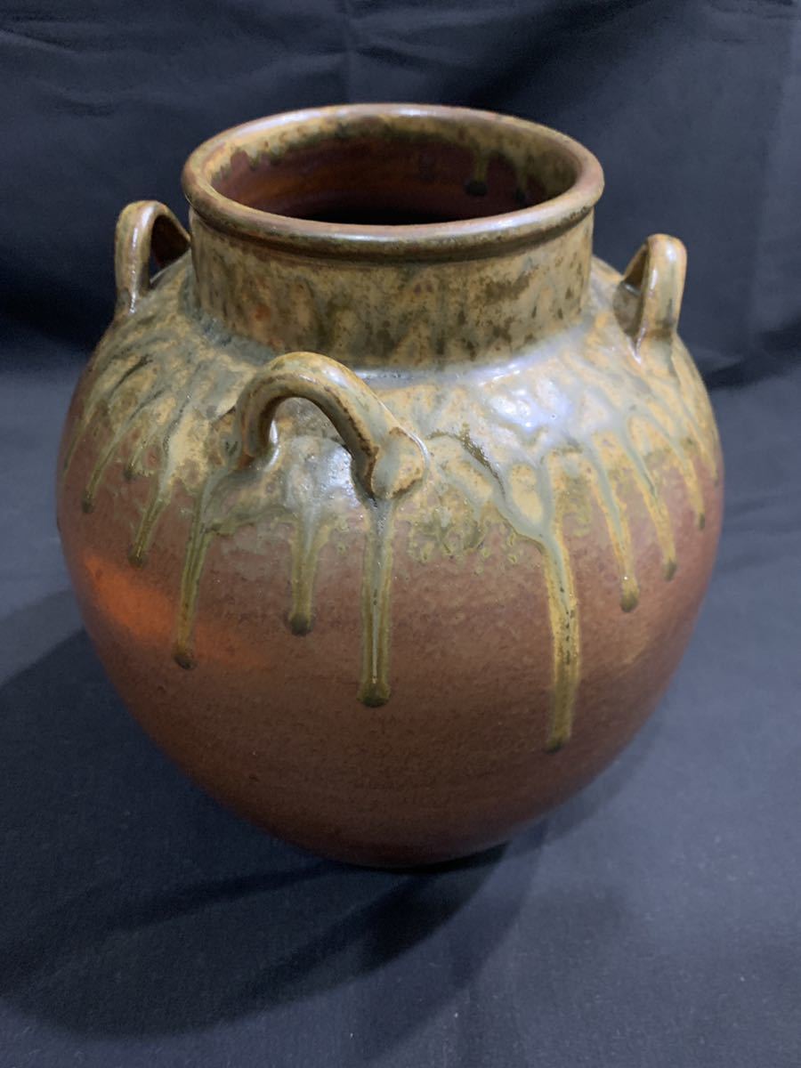 茶器⁄茶道具 丹波焼き(立杭焼き 飾茶壺（飾壺） 茶道具 口覆仕服(小 陶