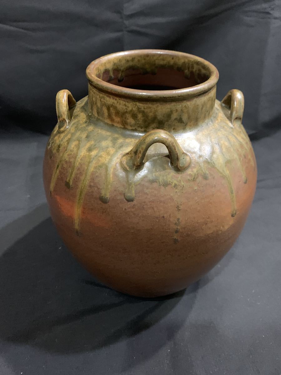 茶器⁄茶道具 丹波焼き(立杭焼き 飾茶壺（飾壺） 茶道具 口覆仕服(小 陶