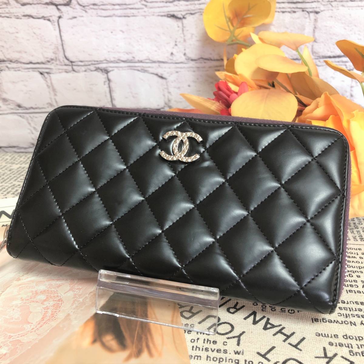 CHANEL 長財布 中古・古着通販CHANEL (シャネル) ラウンドファスナー 