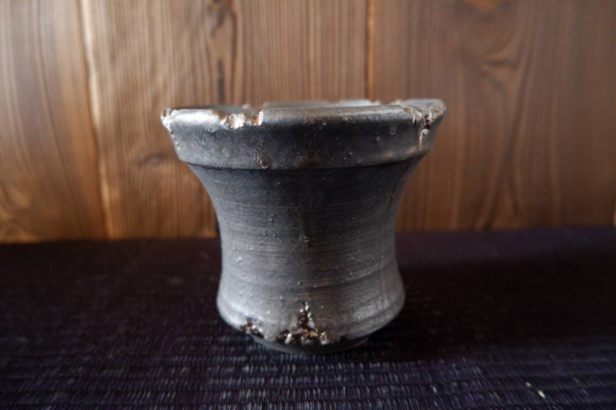陶房然庵】4号燻し金彩鉢4 塊根植物 多肉植物 コーデックス