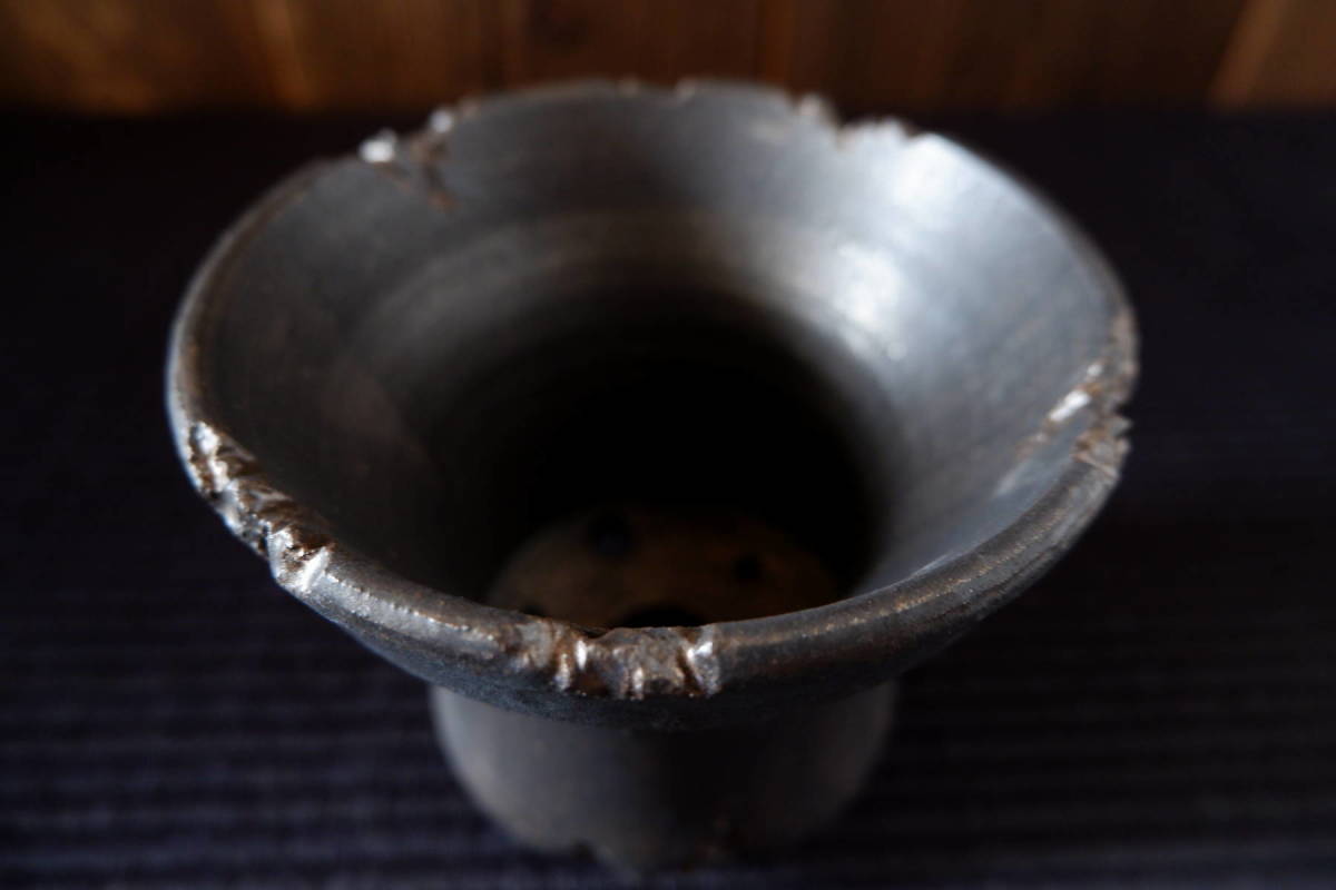 陶房然庵】4号燻し金彩鉢4 塊根植物 多肉植物 コーデックス
