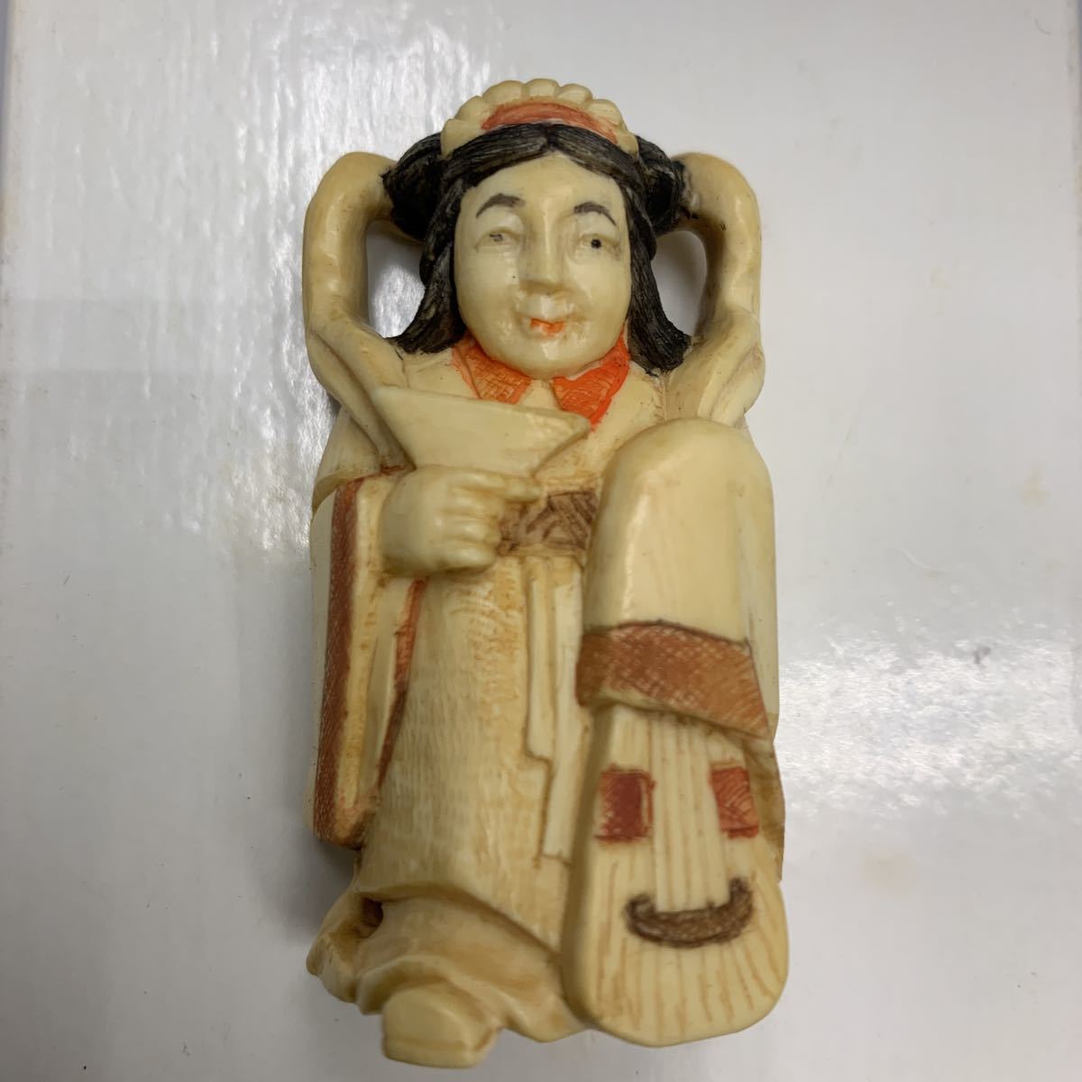 象牙風 七福神像 オブジェ② 象牙風 象牙 七福神 象牙の宝船 印籠