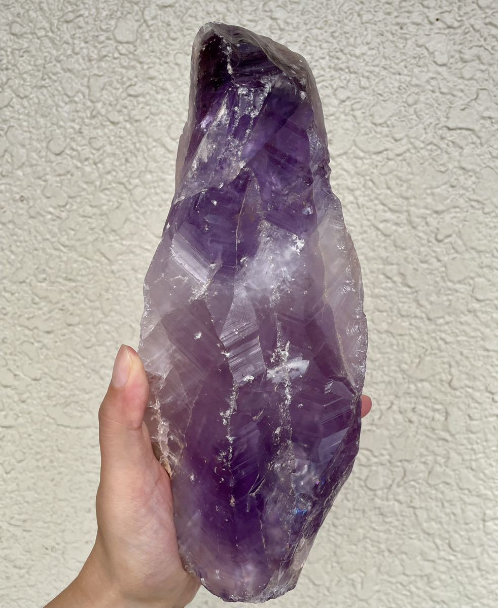 アメジスト 原石 ファントム水晶 クリスタル 虹入 レインボー 1631g