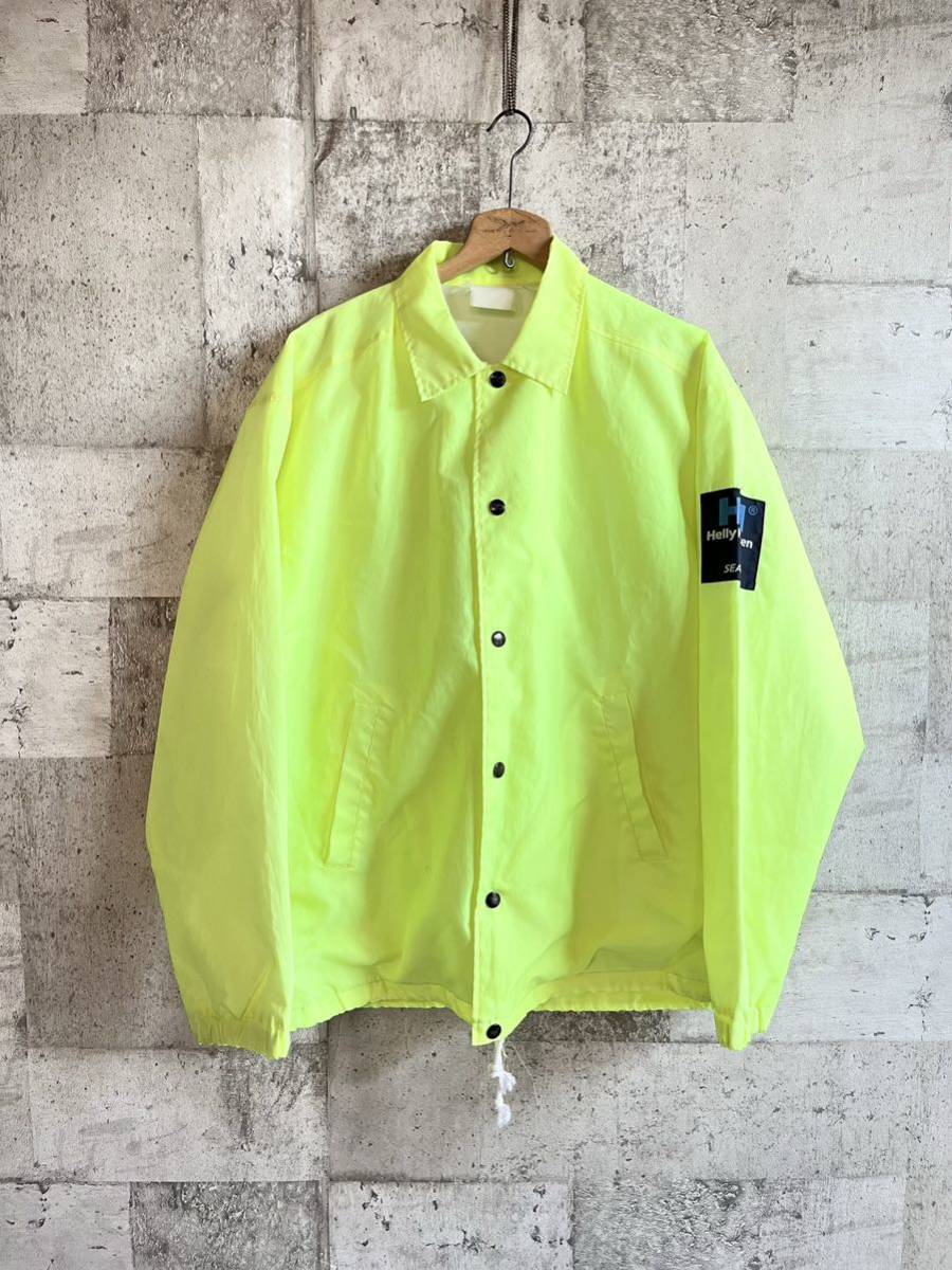 90s〜 HELLY-HANSEN / SEA LIFE NYLON COACH JACKET VINTAGE ヘリーハンセン 蛍光カラー ナイロン コーチジャケット オールド ビンテージ Helly Hansen Vintage Bright Men\u0027s batons