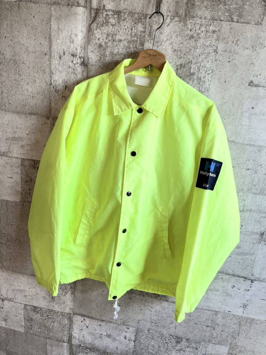 90s〜 HELLY-HANSEN / SEA LIFE NYLON COACH JACKET VINTAGE ヘリーハンセン 蛍光カラー ナイロン コーチジャケット オールド ビンテージ Helly Hansen Vintage Bright Men\u0027s batons
