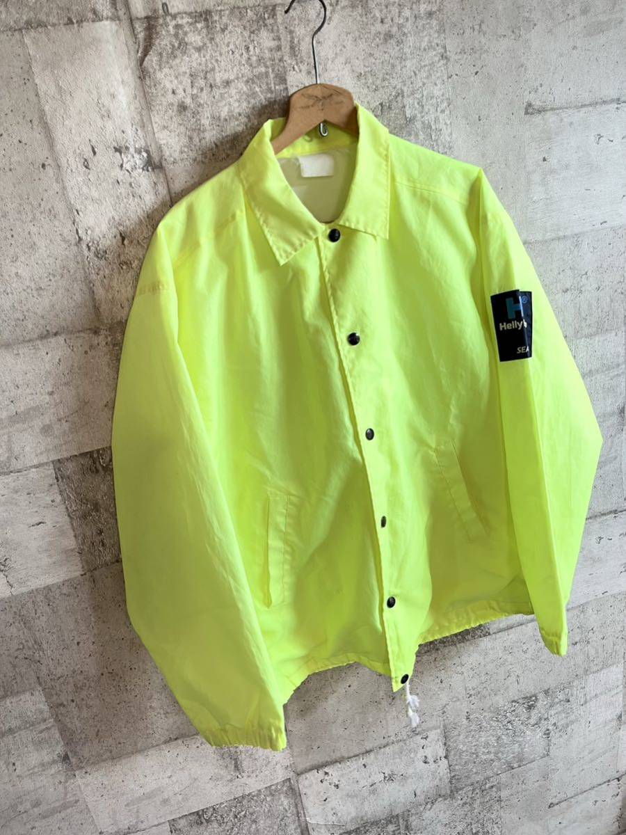 90s〜 HELLY-HANSEN / SEA LIFE NYLON COACH JACKET VINTAGE ヘリーハンセン 蛍光カラー ナイロン コーチジャケット オールド ビンテージ Helly Hansen Vintage Bright Men\u0027s batons