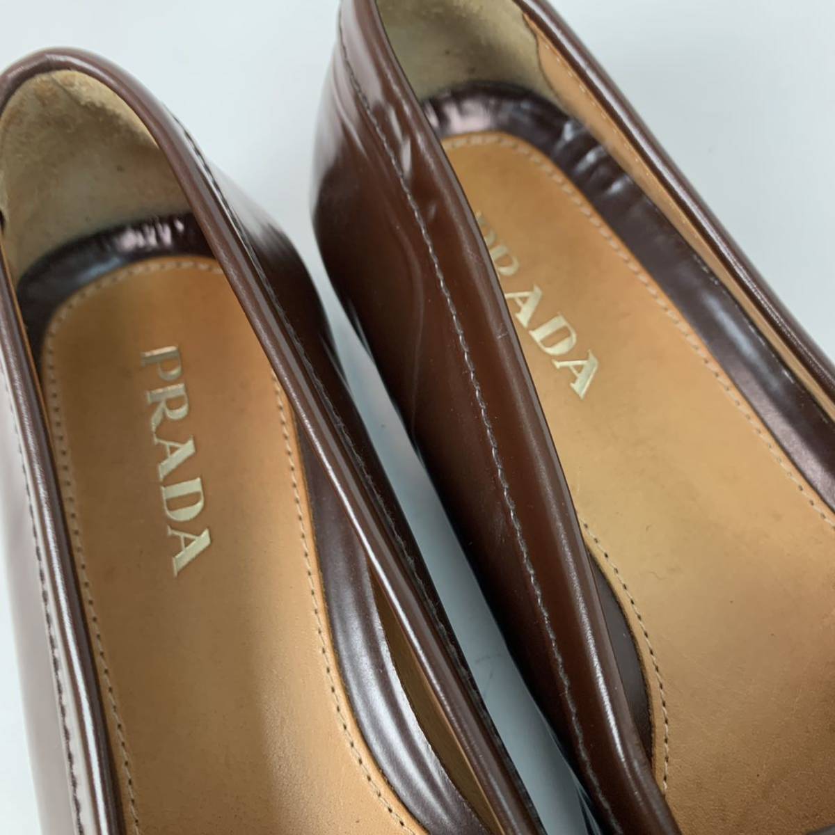 プラダ レザー ドライビングシューズ ブラウン 正規品 PRADA (プラダ