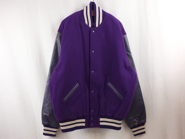 Maverick Awards■ウールスタジャン ウールアワードジャケット パープル/L レイカーズ マーベリックアワード