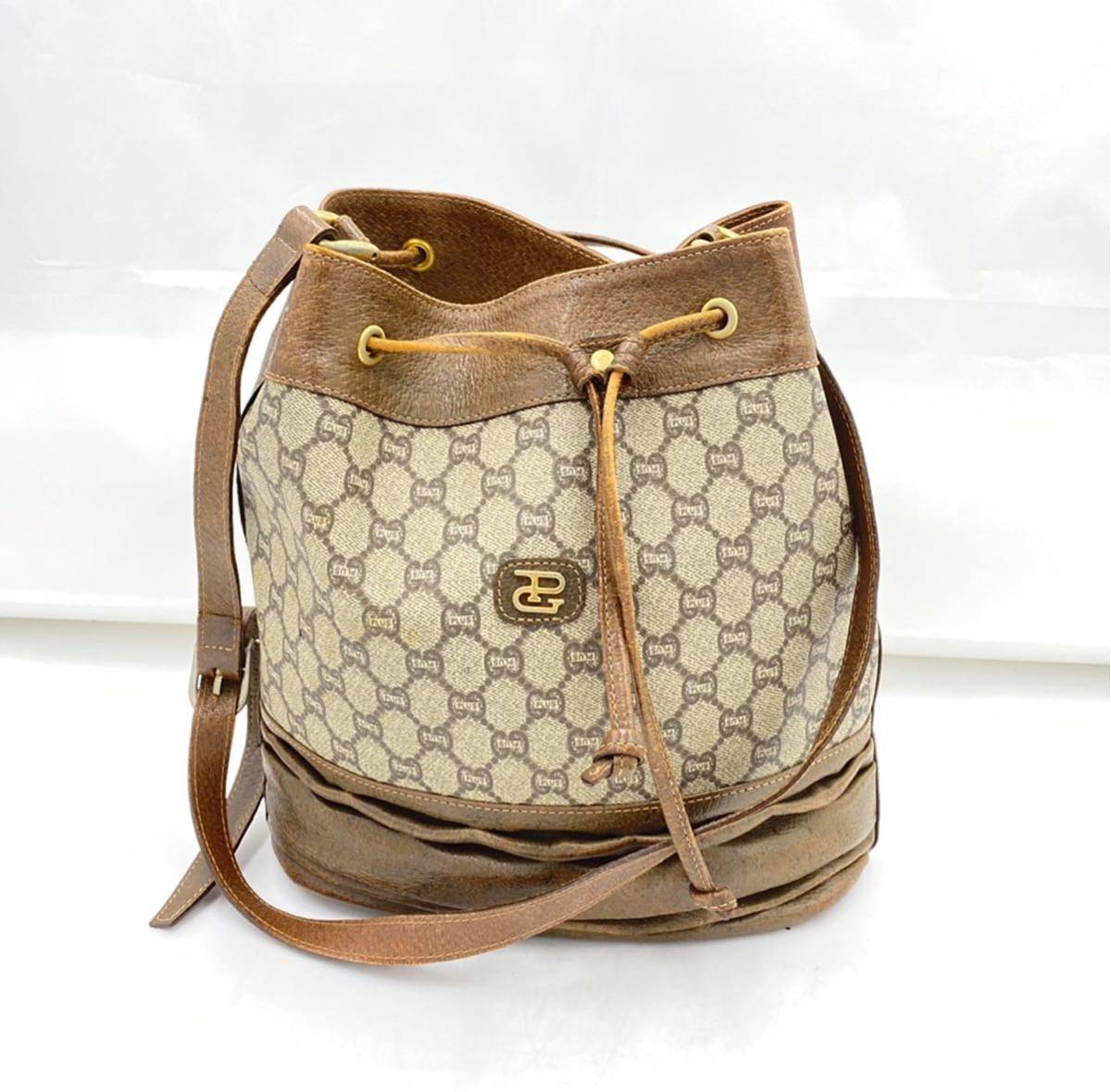 ○1円〜○ GUCCI Plus グッチ プラス 巾着 ショルダーバッグ オールド