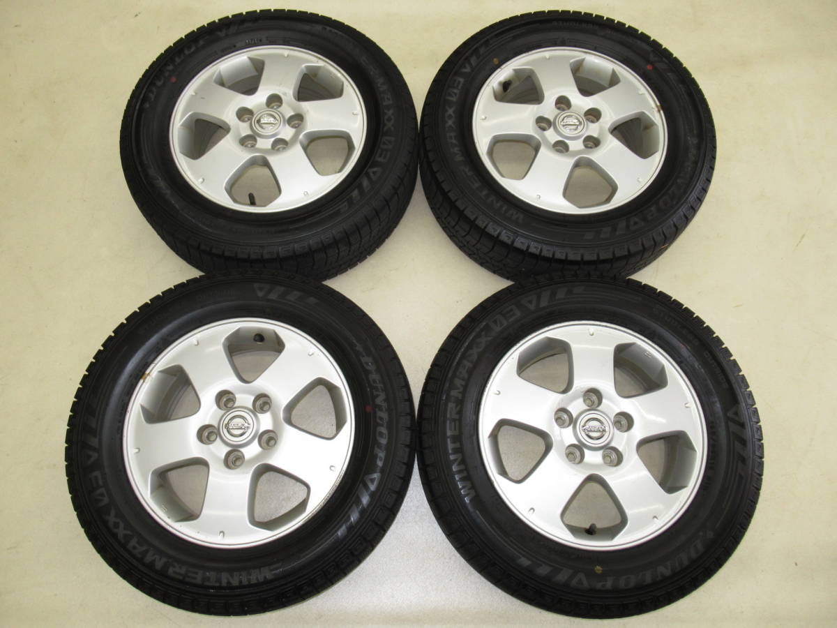 日産 C25セレナ純正アルミホイール 5.5J-15 off+45 pcd114.3/5H 195/65R15 2021年製 山有りスタッドレス付き4本セット C24，C26，C27セレナ等