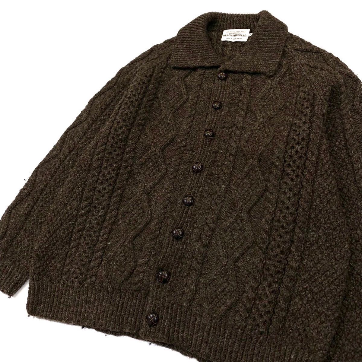 BLACKSHEEPLTD ニット カウチンセーター メンズL ブラウン系 ニットカーディガン メンズL ブラウン系