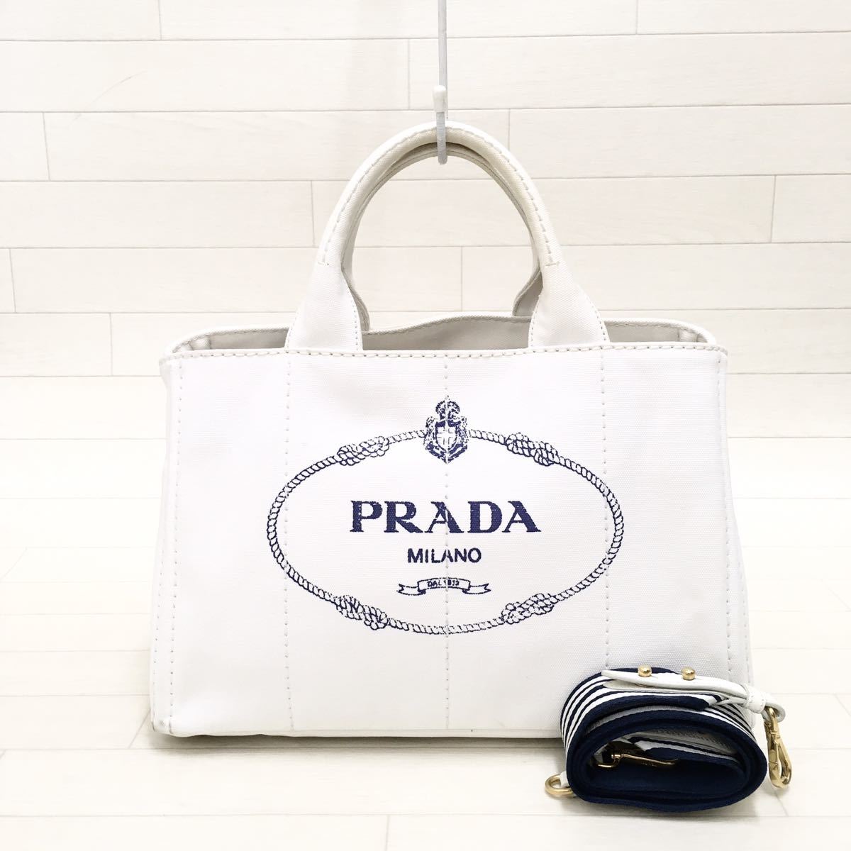 ☆良品・白タグ付☆プラダ PRADA カナパ M 2wayトートバッグ(トート  