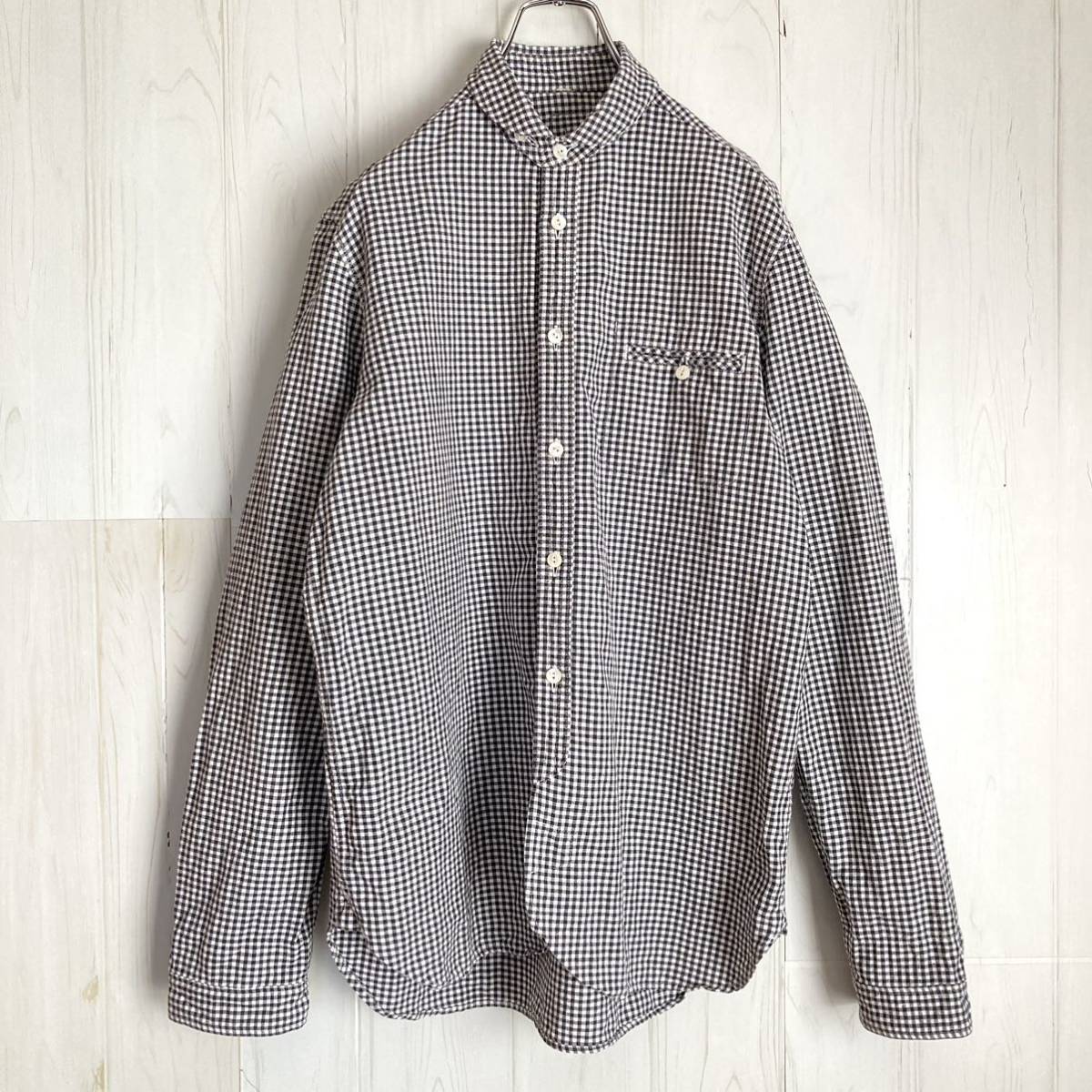 MAILLOT マイヨ ギンガムチェックシャツ リネンシャツ チンストラップ 