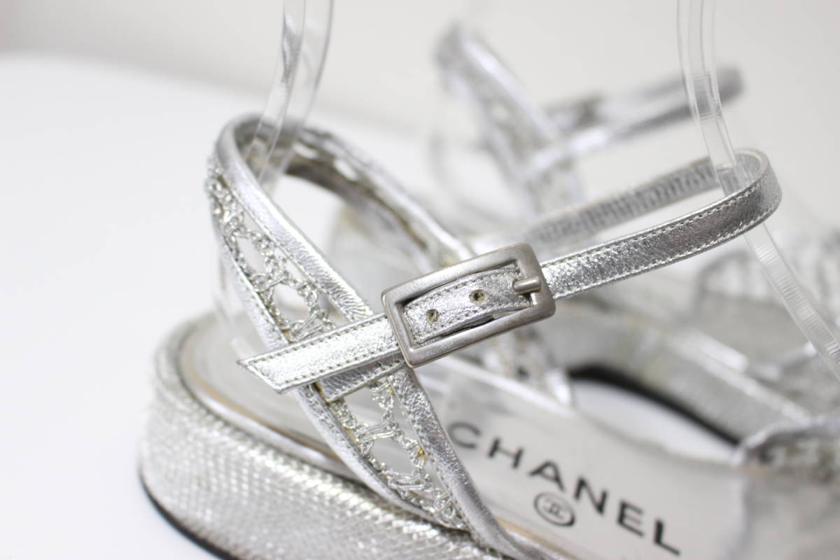 3661 本物 CHANEL シャネル メッシュ フラット サンダル 