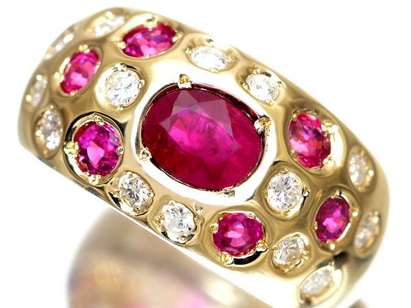 本物保証，限定SALE 1円 ジュエリー極 ゴージャス感溢れる 良質天然ルビー1.25ct＆良質ダイヤモンド0.25ct 高級K18YGリング k5446mm(ルビー)｜売買されたオークション情報、yahooの商品情報をアーカイブ公開 - オークフ ルビー