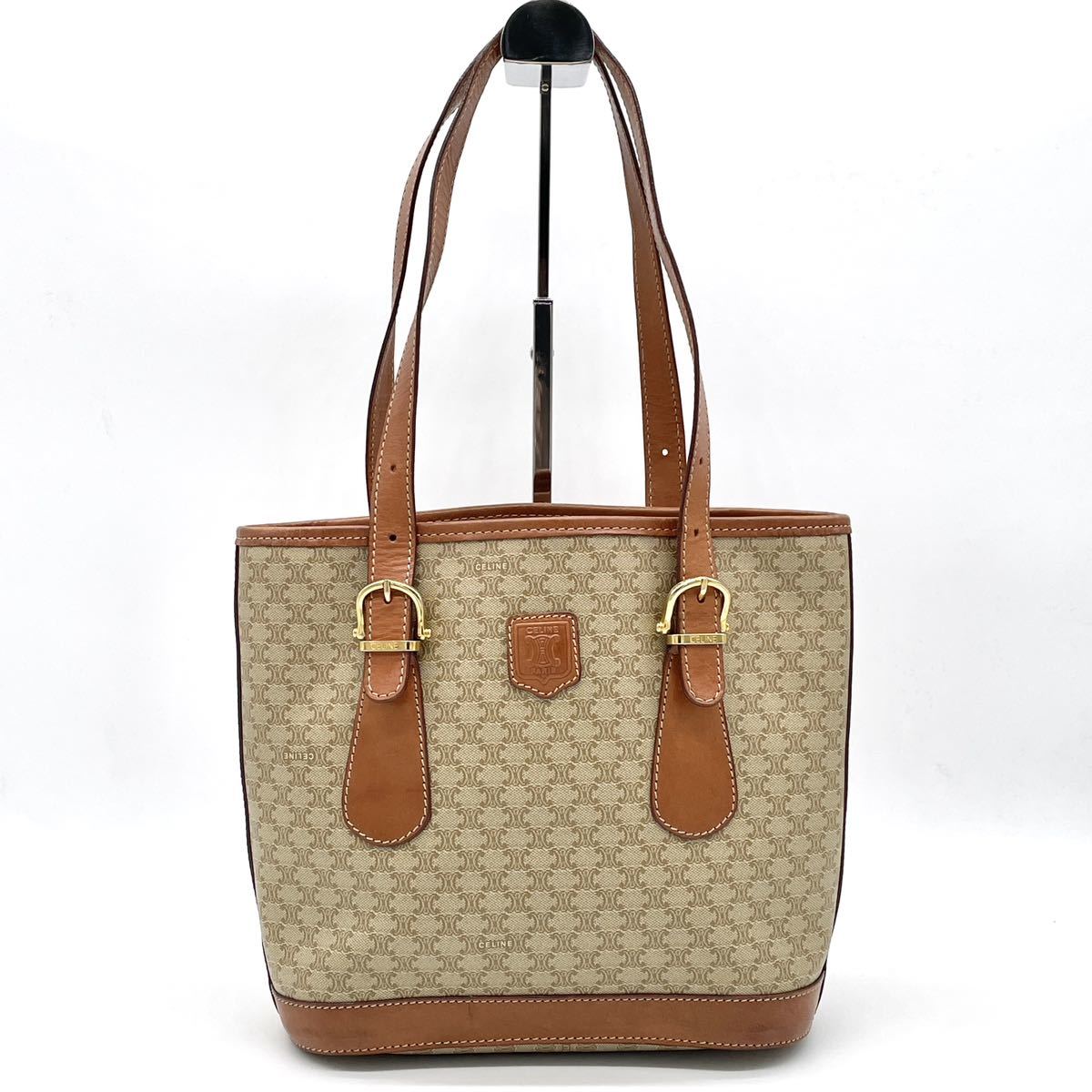 1円 CELINE セリーヌ マカダム柄 PVC×レザー クラッチバッグ セカンド