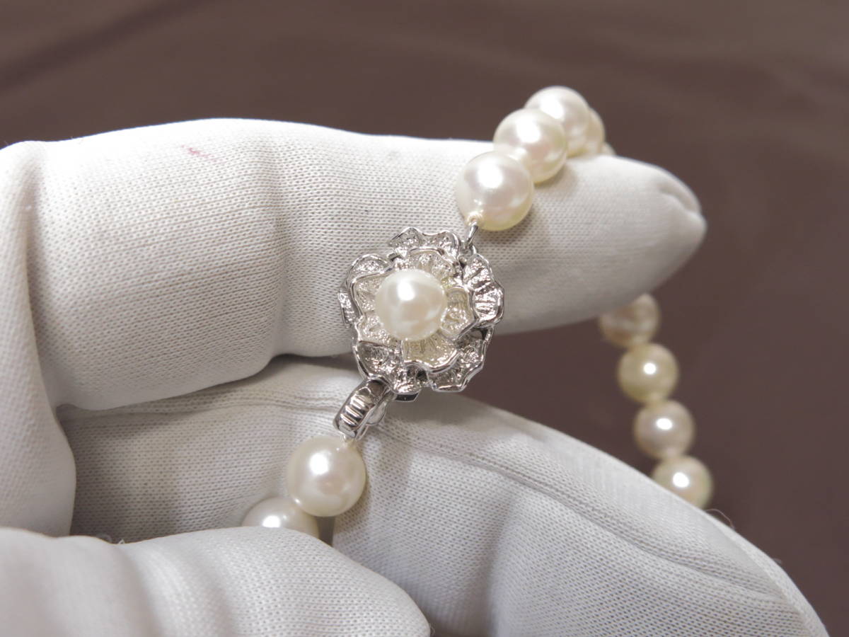 アコヤ真珠 ネックレス 7～7.5mm 照り/AB 形/AB 色味/白×淡桃