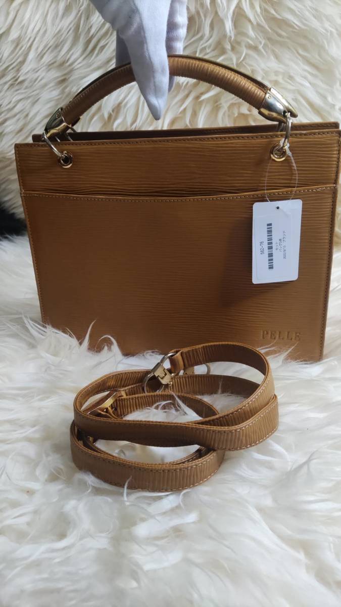 超美品 PELLE BORSA ペレボルサ ハンドバッグ ショルダーバッグ 本革 