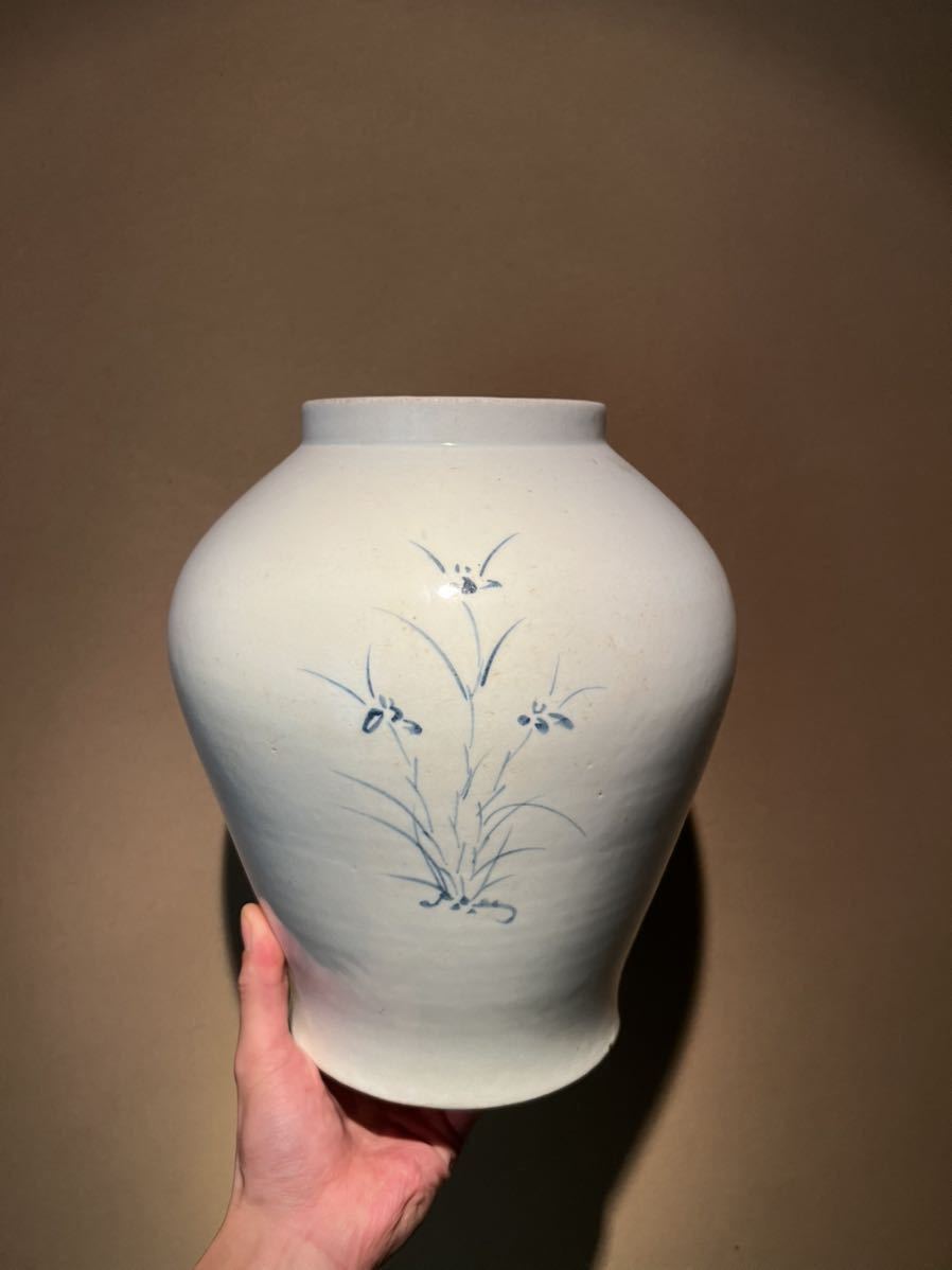 李朝 草花文 立壺 】.. 高麗青磁 中国美術 古伊万里 古唐津 志野