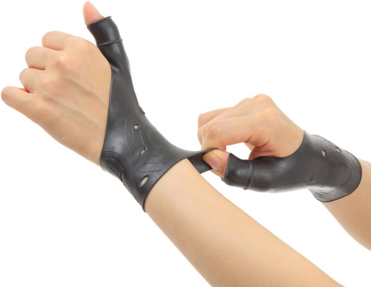 黒 フリー LUSAS 手首/親指 サポーター 2枚入り ブラック 手首サポーター 親指サポーター テーピング 拇指 CM関節 _1