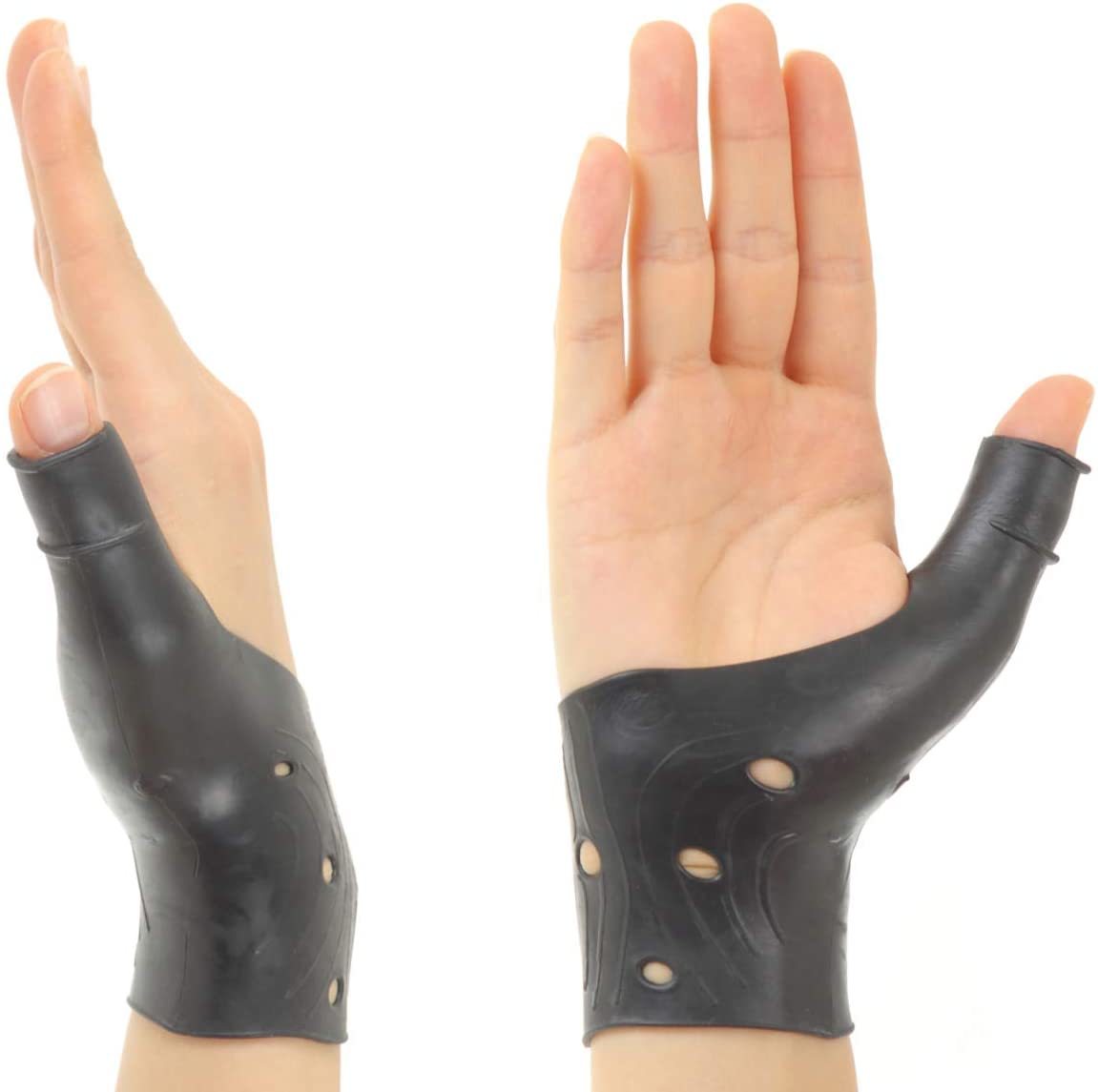 黒 フリー LUSAS 手首/親指 サポーター 2枚入り ブラック 手首サポーター 親指サポーター テーピング 拇指 CM関節 _9