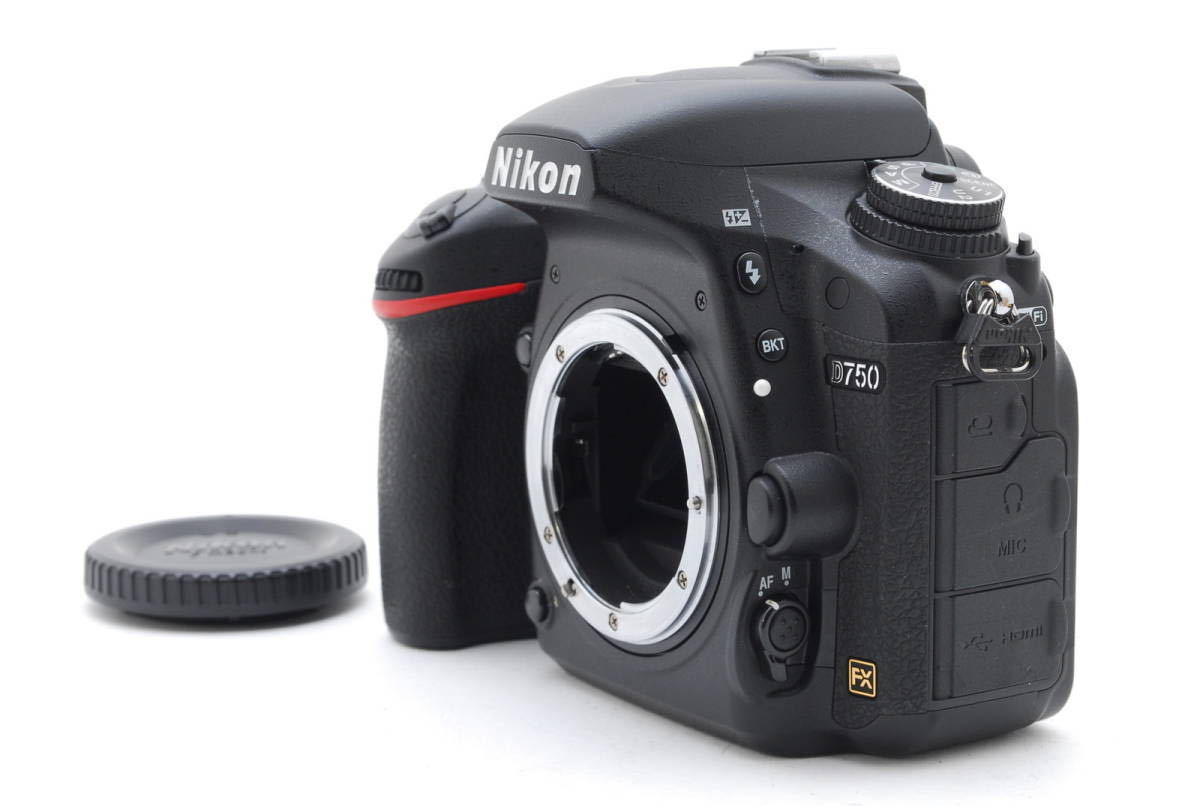 1円～【S数僅少】1904回 Nikon D750 ボディ 動作も写りもOK 概ねキレイ ボディキャップ、ストラップ、純正バッテリー、純正充電器付き 