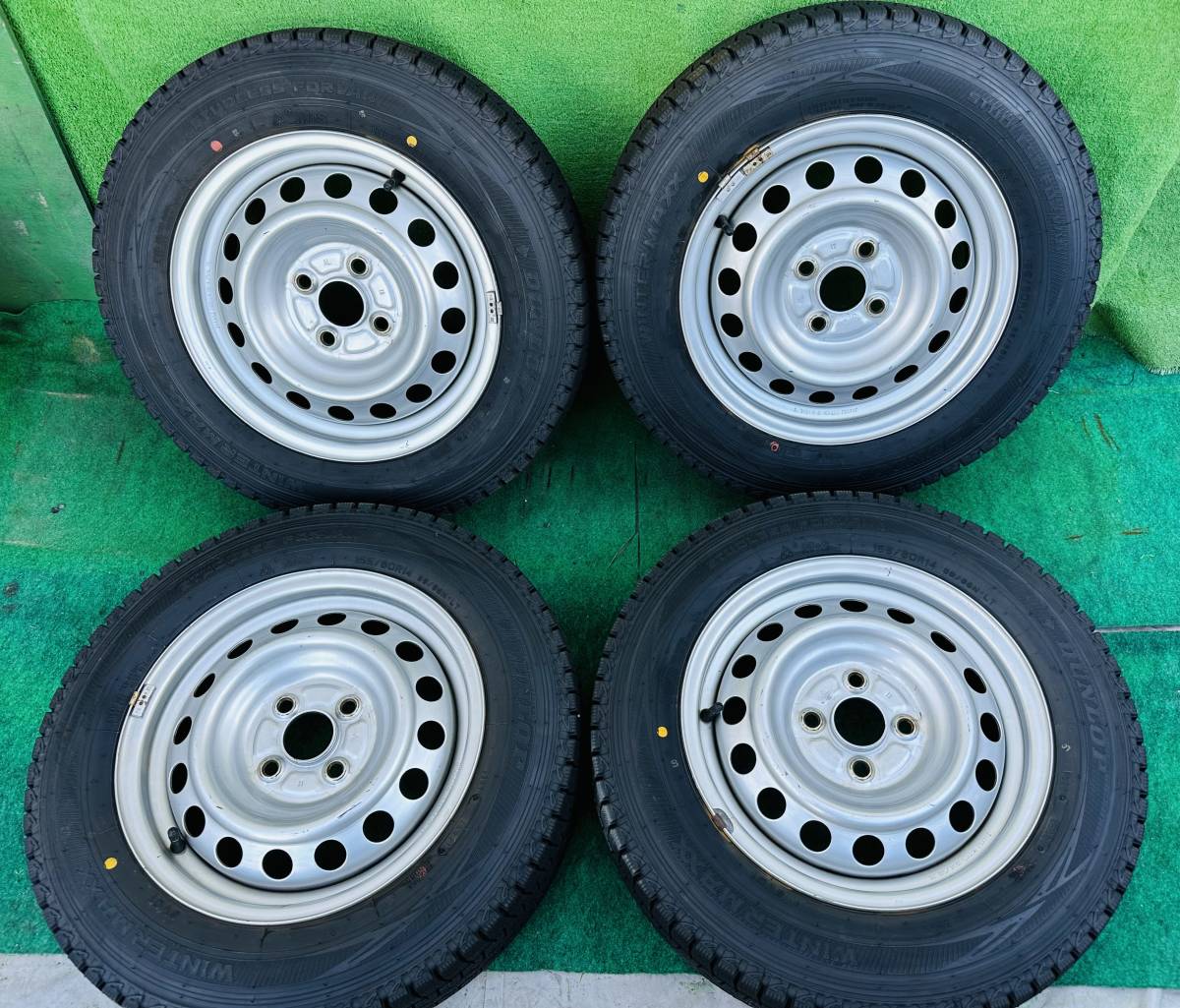 155/80R14 88/86T LT 2021年製 DUNLOP WINTER WAXX 14インチ5J 4本 
