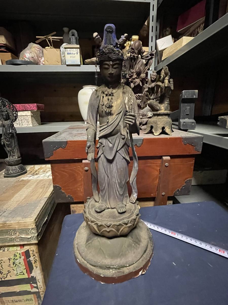 仏像D 仏教美術 約44cm 細密造 仏教工芸品 祖父の蔵の大処分です