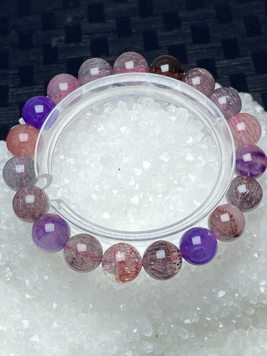 0719J645 天然美品☆【45A極満針スーパーセブン】☆ブレス 10-10.5mm（