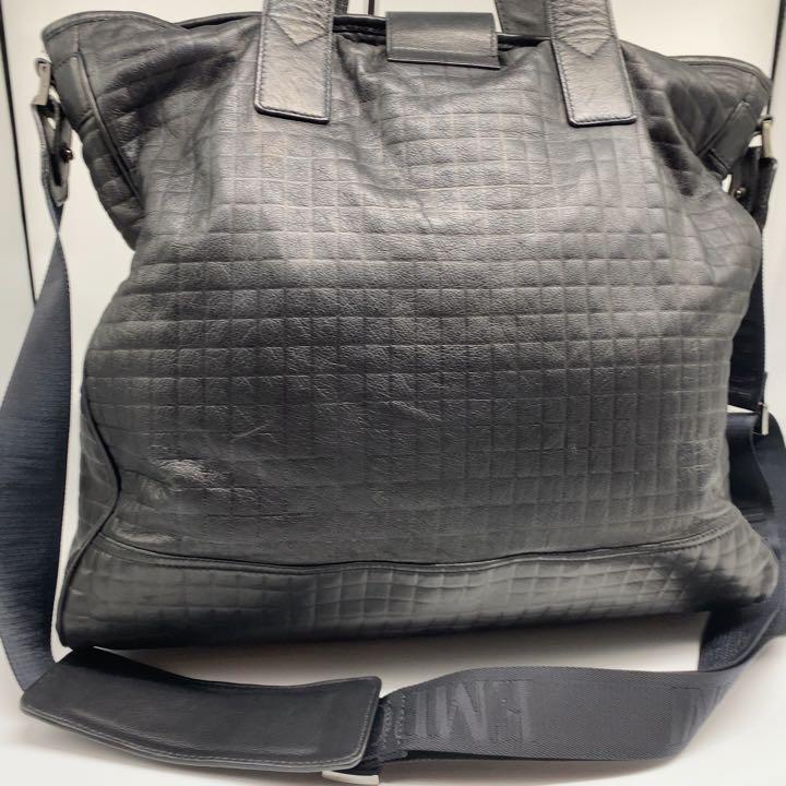 1円 エンポリオアルマーニ 2WAY トートバッグ ショルダーバッグ 型押し  