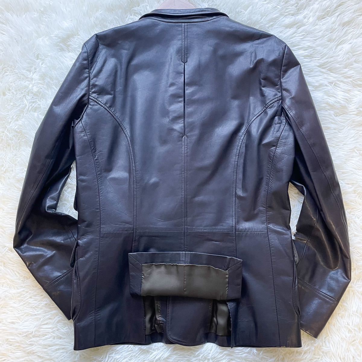 Paul Smith ポールスミス XL 羊革 シープスキン レザーコート 黒 美品