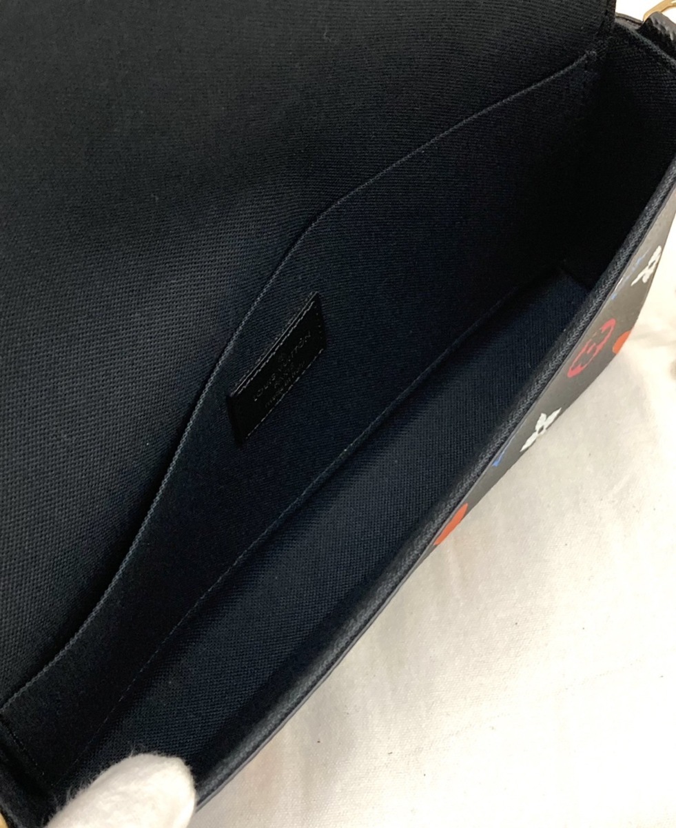 ルイヴィトン LV ゲームオン ポシェットフェリシー ショルダーバッグ クラッチ ショルダー ウォレット ２WAY バッグ 黒 ノワール M80232 ポシェット・フェリシー ルイヴィトン ショルダーバッグ LOUIS VUITTON（ルイヴィトン）のレンタル ダミエ・エベヌ｜ルイ・ヴィトン